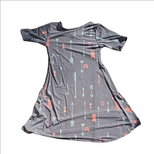 Gray Kids Dress with Arrow Print